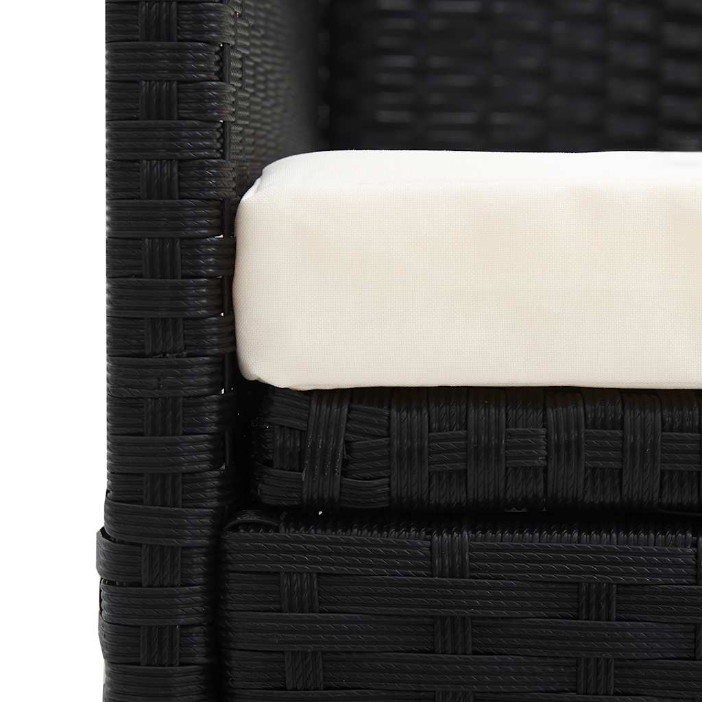 Tuinbed met kussens poly rattan zwart is nu te koop bij PeponiXL, paradijselijk wonen!