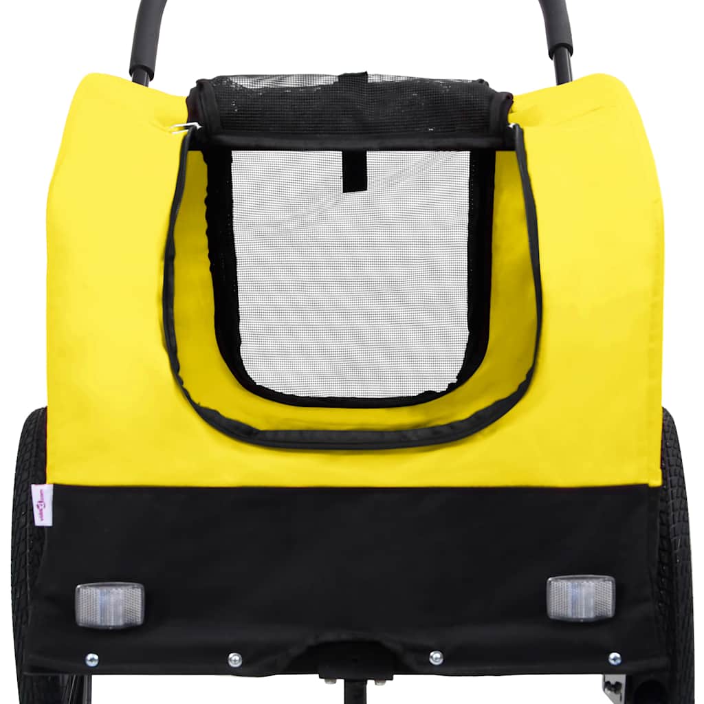 Fietstrailer en hondenwagen 2-in-1 geel en zwart is nu te koop bij PeponiXL, paradijselijk wonen!