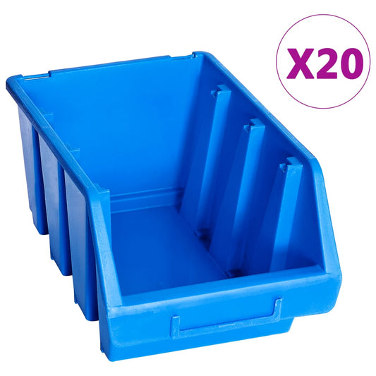 Stapelbakken 20 st kunststof blauw is nu te koop bij PeponiXL, paradijselijk wonen!