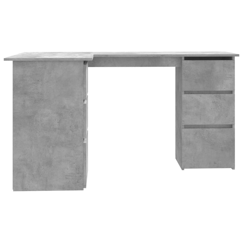 Hoekbureau 145x100x76 cm bewerkt hout betongrijs is nu te koop bij PeponiXL, paradijselijk wonen!
