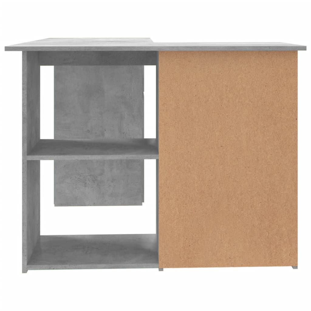 Hoekbureau 145x100x76 cm bewerkt hout betongrijs is nu te koop bij PeponiXL, paradijselijk wonen!
