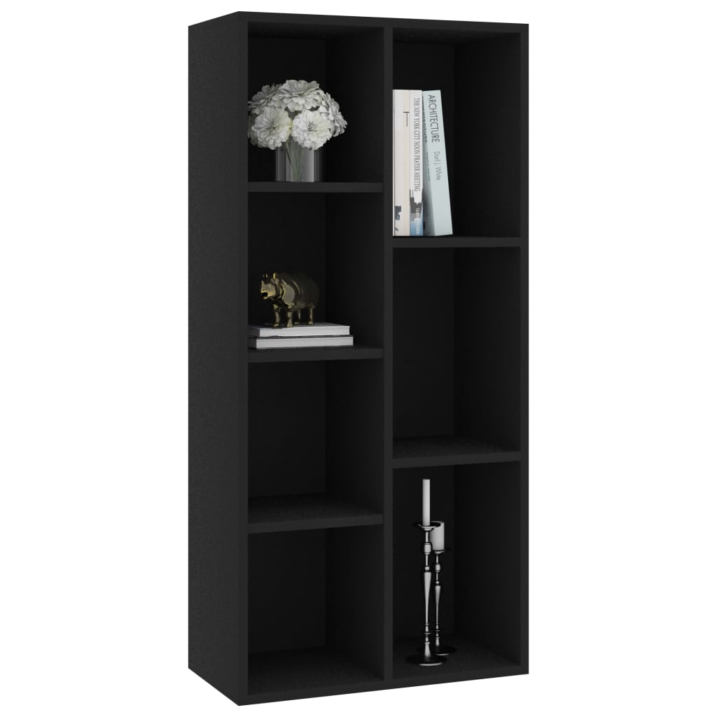 Boekenkast 50x25x106 cm bewerkt hout zwart is nu te koop bij PeponiXL, paradijselijk wonen!
