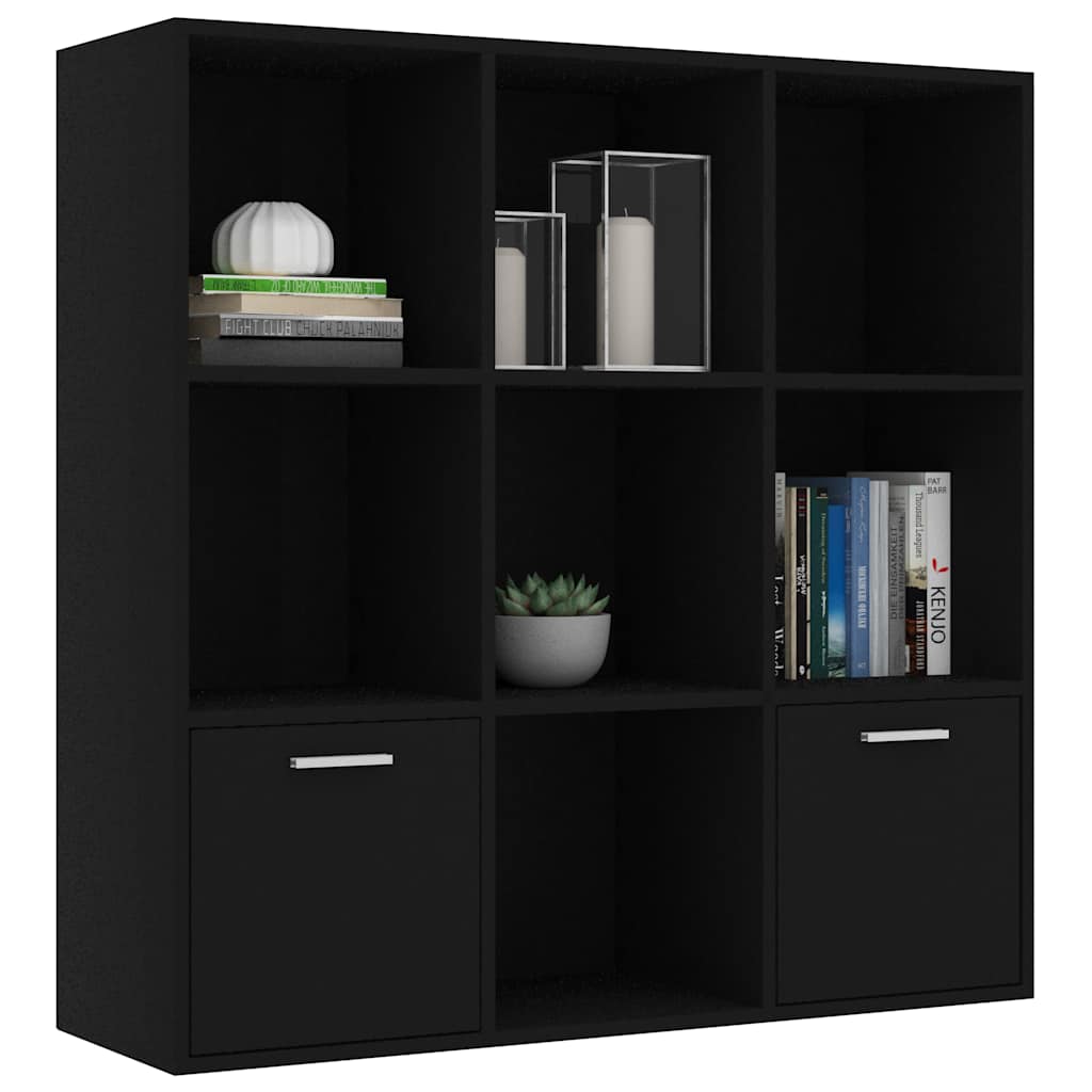 Boekenkast 98x30x98 cm bewerkt hout zwart is nu te koop bij PeponiXL, paradijselijk wonen!
