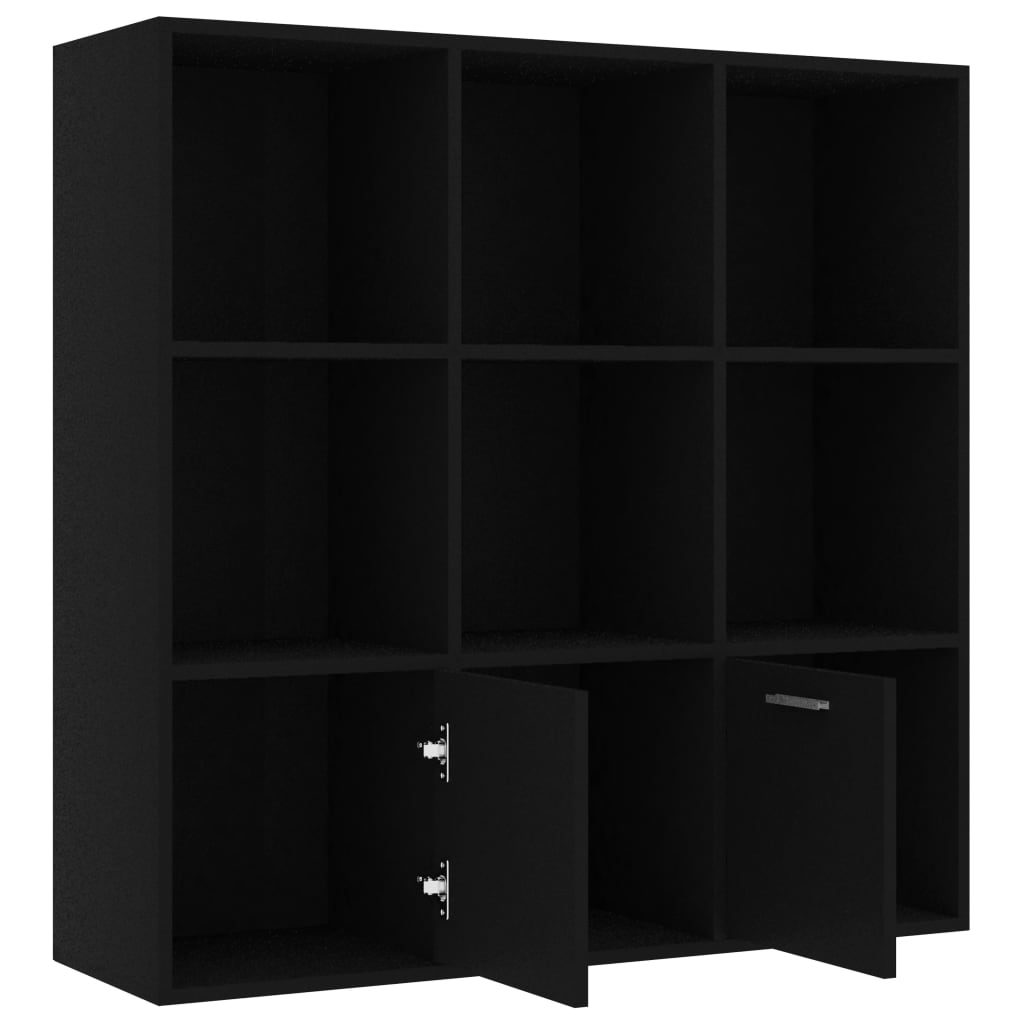 Boekenkast 98x30x98 cm bewerkt hout zwart is nu te koop bij PeponiXL, paradijselijk wonen!