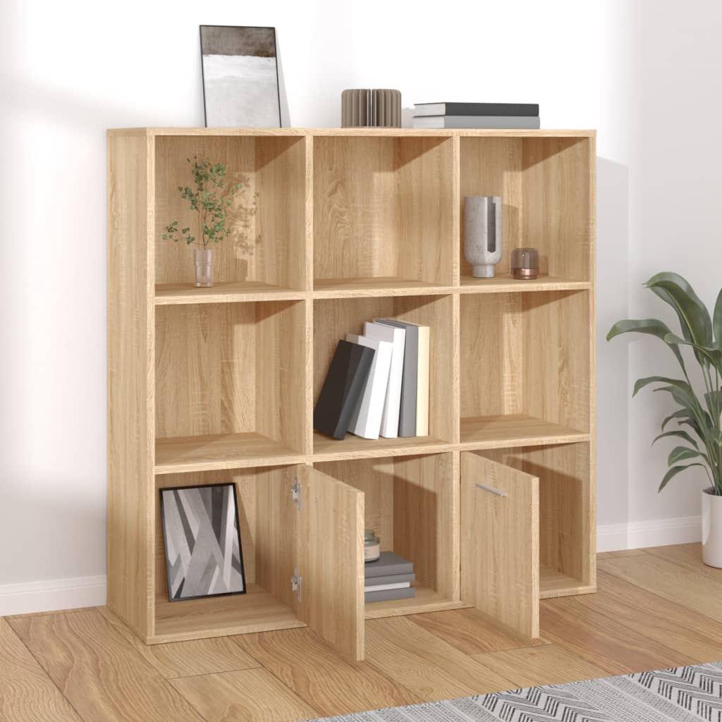 Boekenkast 98x30x98 cm bewerkt hout sonoma eikenkleurig is nu te koop bij PeponiXL, paradijselijk wonen!