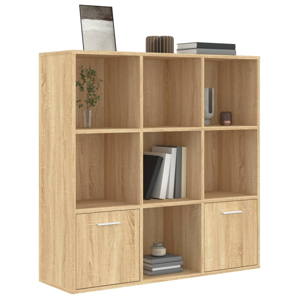 Boekenkast 98x30x98 cm bewerkt hout sonoma eikenkleurig is nu te koop bij PeponiXL, paradijselijk wonen!