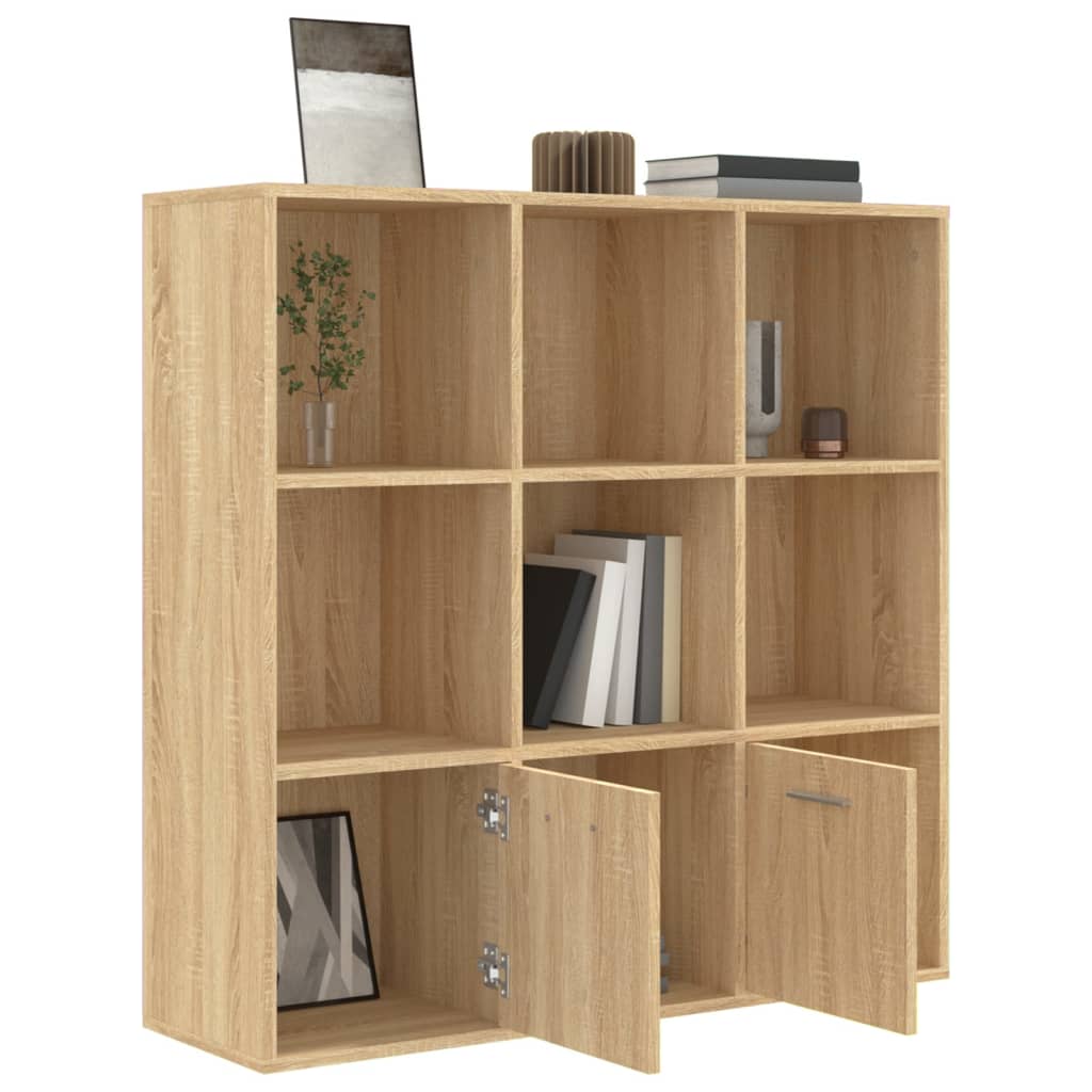 Boekenkast 98x30x98 cm bewerkt hout sonoma eikenkleurig is nu te koop bij PeponiXL, paradijselijk wonen!