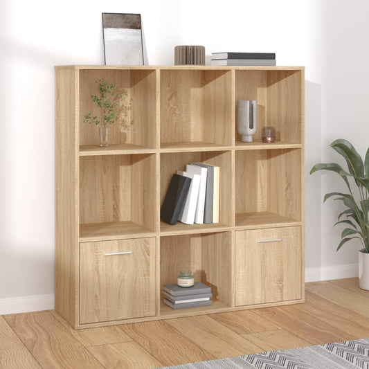 Boekenkast 98x30x98 cm bewerkt hout sonoma eikenkleurig is nu te koop bij PeponiXL, paradijselijk wonen!