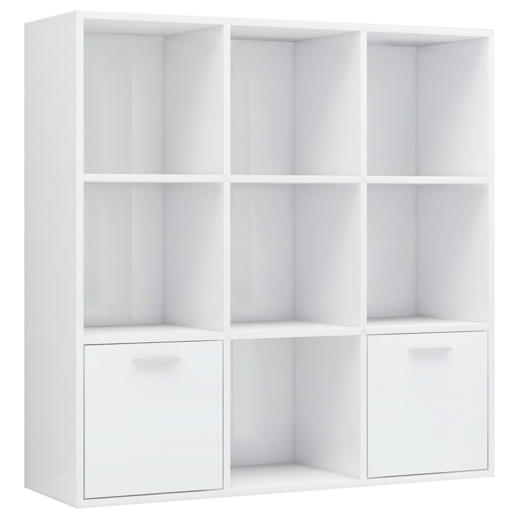 Boekenkast 98x30x98 cm bewerkt hout hoogglans wit is nu te koop bij PeponiXL, paradijselijk wonen!