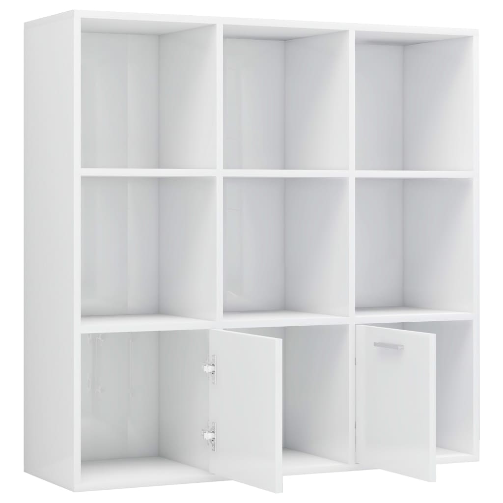 Boekenkast 98x30x98 cm bewerkt hout hoogglans wit is nu te koop bij PeponiXL, paradijselijk wonen!