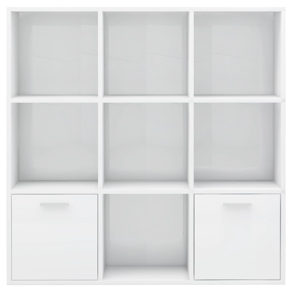 Boekenkast 98x30x98 cm bewerkt hout hoogglans wit is nu te koop bij PeponiXL, paradijselijk wonen!