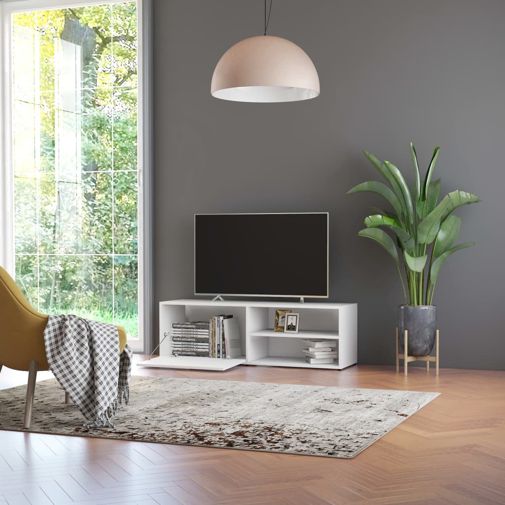 Tv-meubel 120x34x37 cm bewerkt hout wit is nu te koop bij PeponiXL, paradijselijk wonen!