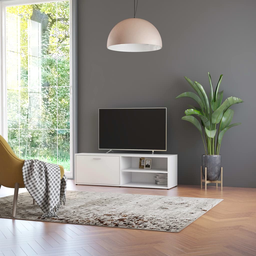 Tv-meubel 120x34x37 cm bewerkt hout wit is nu te koop bij PeponiXL, paradijselijk wonen!
