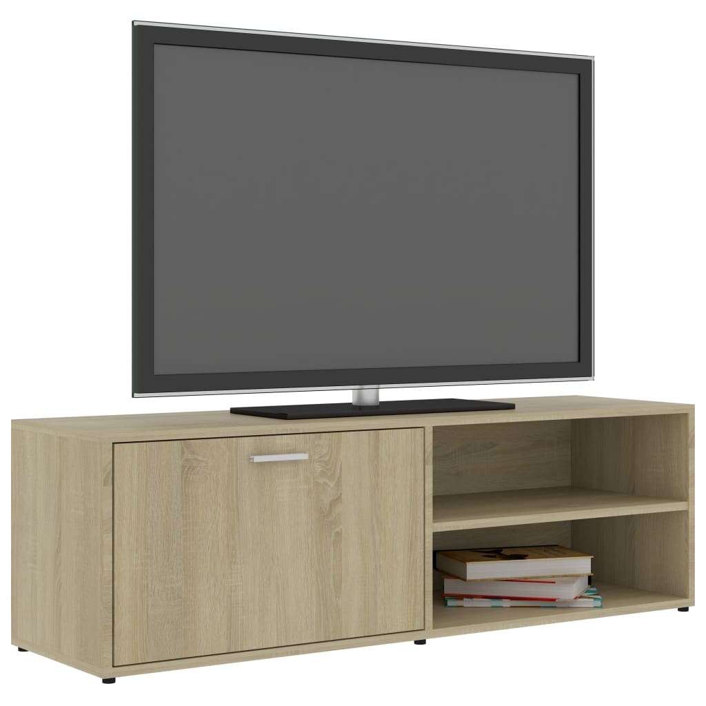 Tv-meubel 120x34x37 cm bewerkt hout sonoma eikenkleurig is nu te koop bij PeponiXL, paradijselijk wonen!