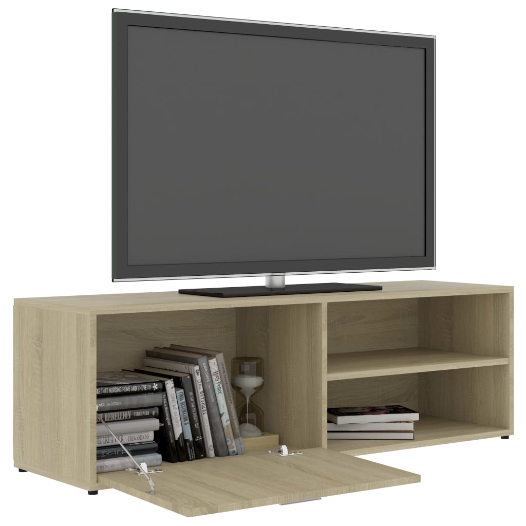 Tv-meubel 120x34x37 cm bewerkt hout sonoma eikenkleurig is nu te koop bij PeponiXL, paradijselijk wonen!