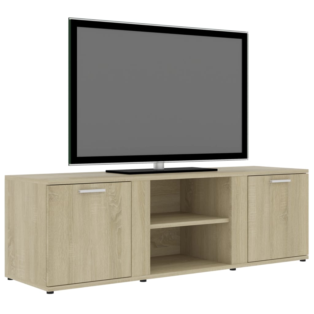 Tv-meubel 120x34x37 cm bewerkt hout sonoma eikenkleurig is nu te koop bij PeponiXL, paradijselijk wonen!
