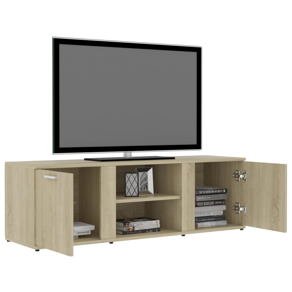 Tv-meubel 120x34x37 cm bewerkt hout sonoma eikenkleurig is nu te koop bij PeponiXL, paradijselijk wonen!