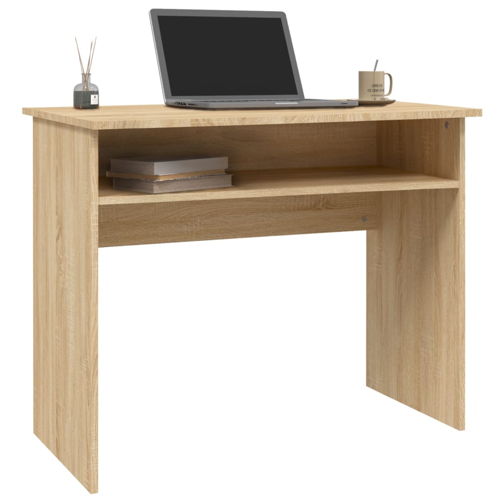 Bureau 90x50x74 cm bewerkt hout sonoma eikenkleurig is nu te koop bij PeponiXL, paradijselijk wonen!