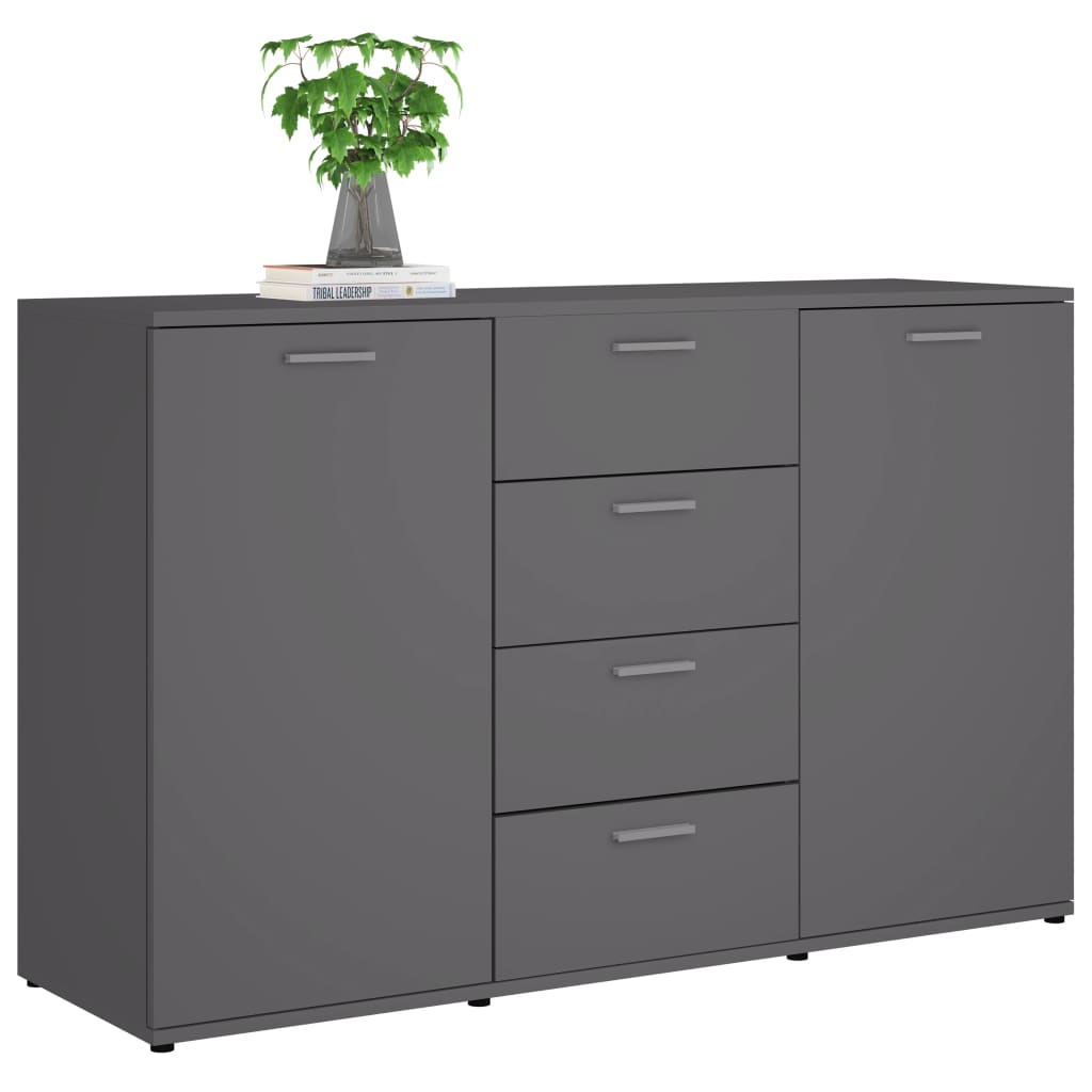 Dressoir 120x35,5x75 cm bewerkt hout grijs is nu te koop bij PeponiXL, paradijselijk wonen!