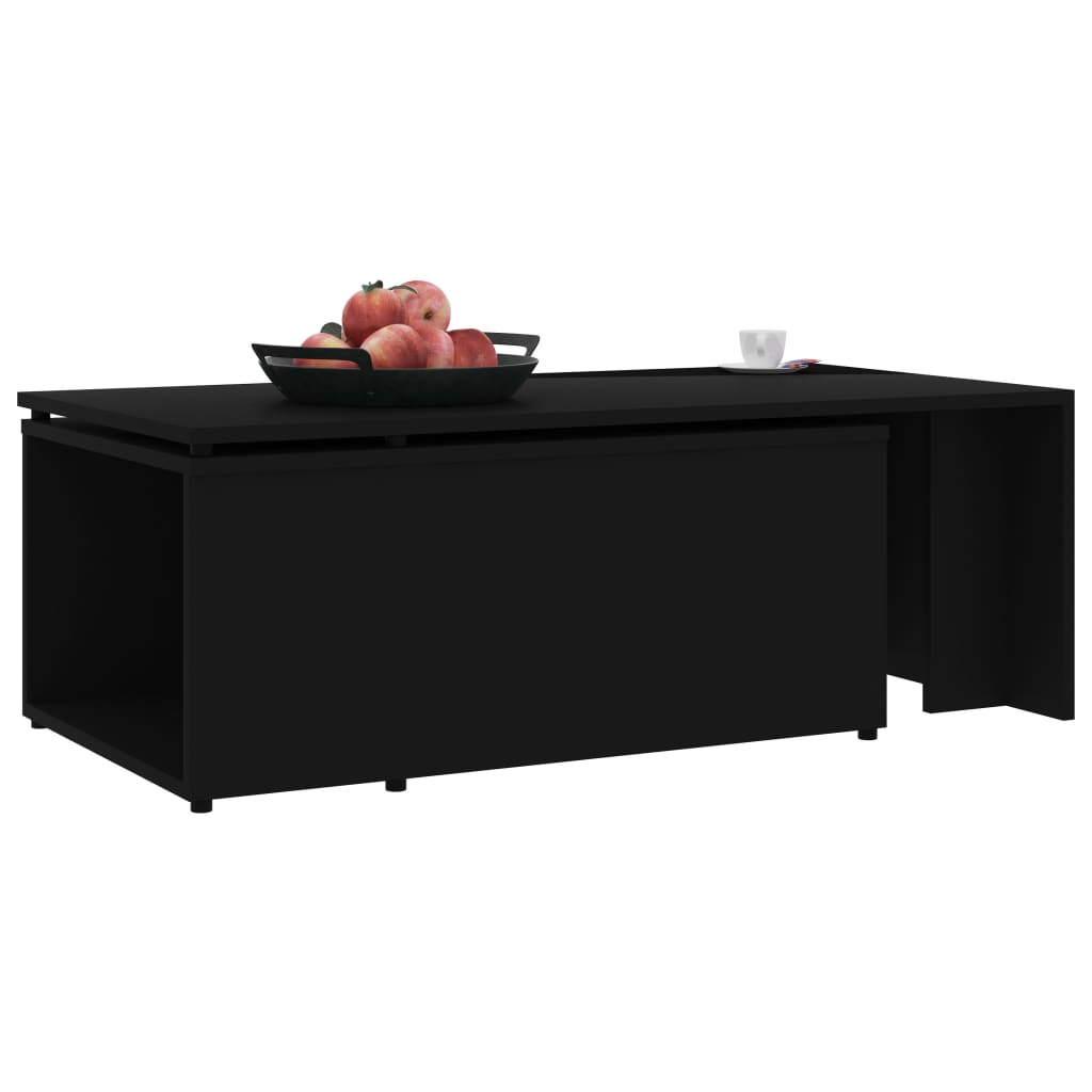 Salontafel 150x50x35 cm bewerkt hout zwart is nu te koop bij PeponiXL, paradijselijk wonen!