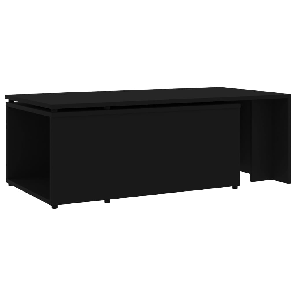 Salontafel 150x50x35 cm bewerkt hout zwart is nu te koop bij PeponiXL, paradijselijk wonen!