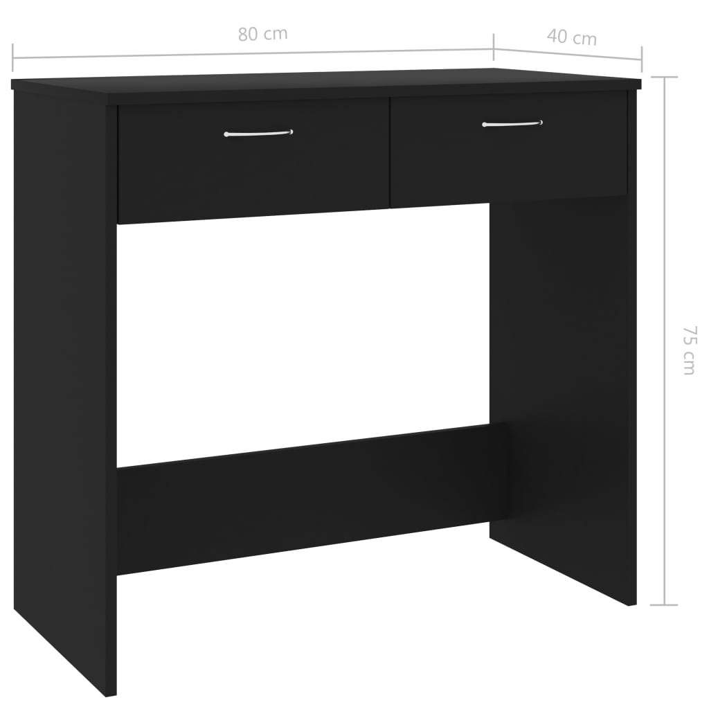 Bureau 80x40x75 cm bewerkt hout zwart is nu te koop bij PeponiXL, paradijselijk wonen!