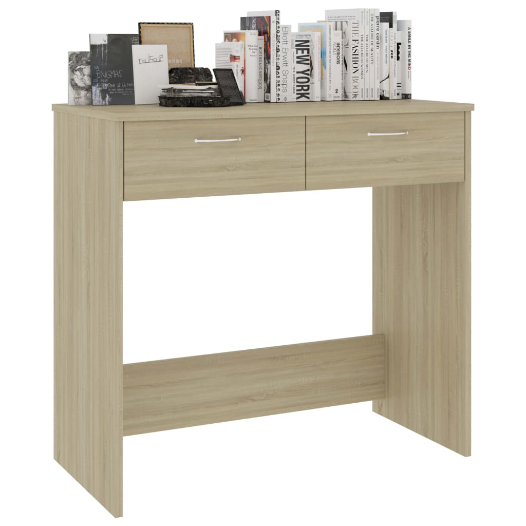 Bureau 80x40x75 cm bewerkt hout sonoma eikenkleurig is nu te koop bij PeponiXL, paradijselijk wonen!