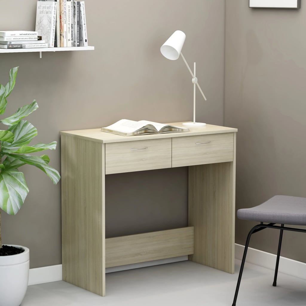 Bureau 80x40x75 cm bewerkt hout sonoma eikenkleurig is nu te koop bij PeponiXL, paradijselijk wonen!