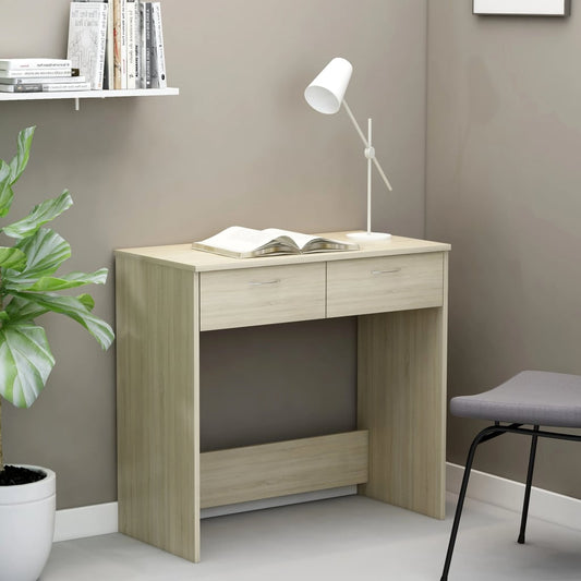 Bureau 80x40x75 cm bewerkt hout sonoma eikenkleurig is nu te koop bij PeponiXL, paradijselijk wonen!