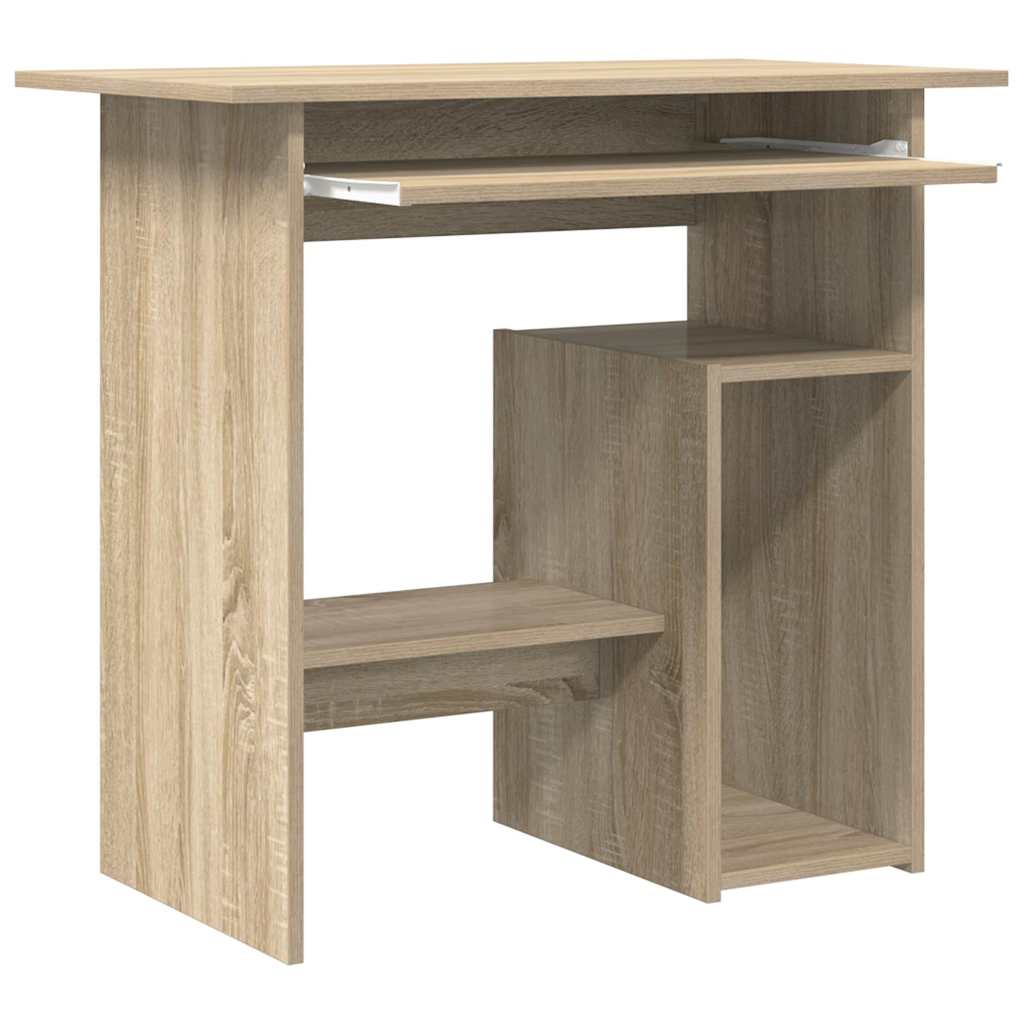 Bureau 80x45x74 cm bewerkt hout sonoma eikenkleurig is nu te koop bij PeponiXL, paradijselijk wonen!