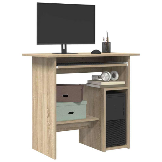 Bureau 80x45x74 cm bewerkt hout sonoma eikenkleurig is nu te koop bij PeponiXL, paradijselijk wonen!