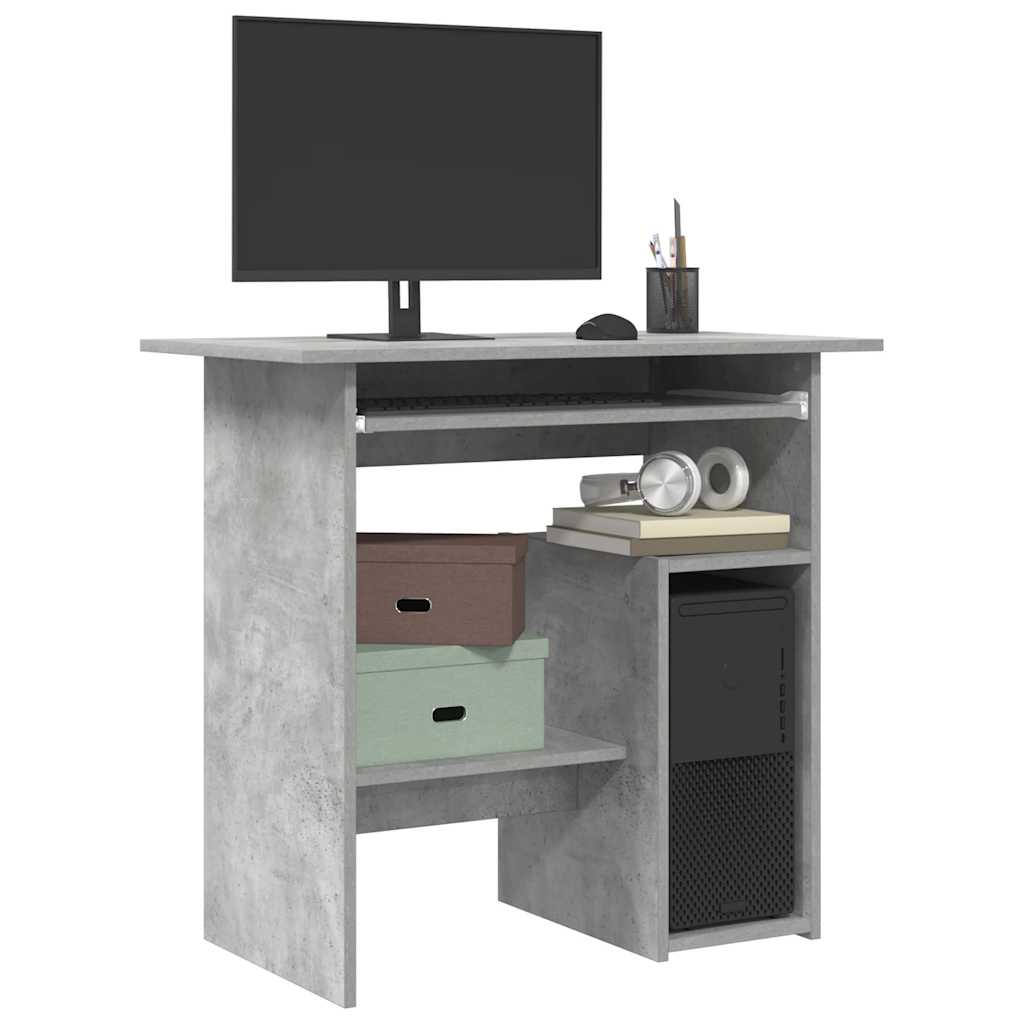 Bureau 80x45x74 cm bewerkt hout betongrijs is nu te koop bij PeponiXL, paradijselijk wonen!