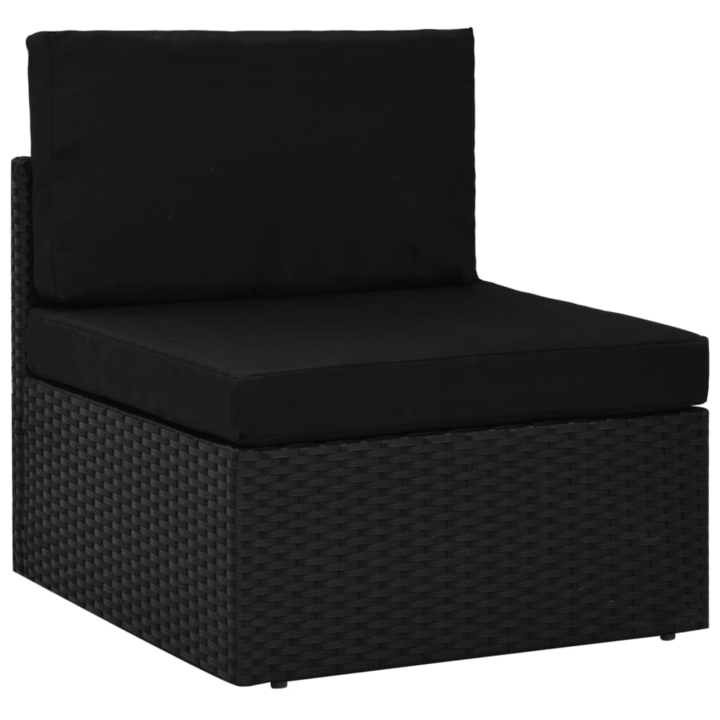 Middenbank sectioneel poly rattan zwart is nu te koop bij PeponiXL, paradijselijk wonen!