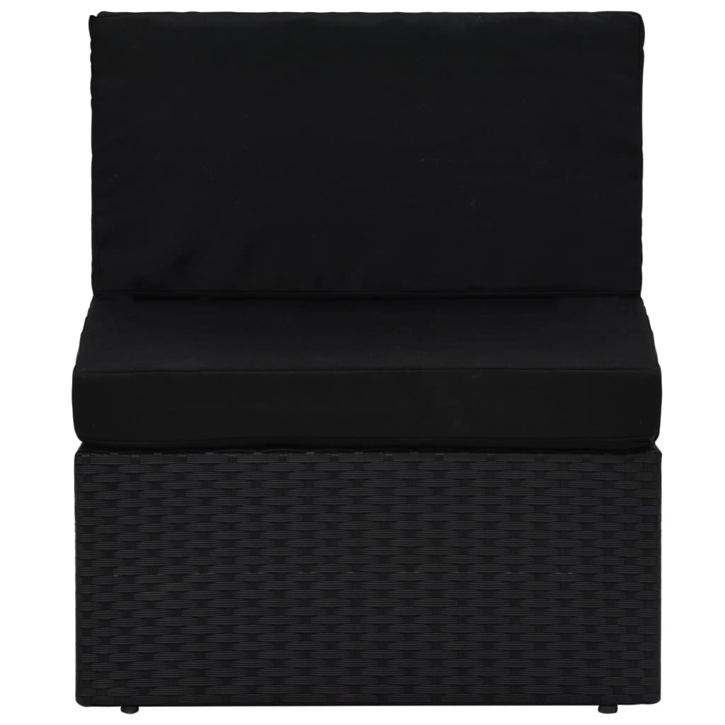 Middenbank sectioneel poly rattan zwart is nu te koop bij PeponiXL, paradijselijk wonen!