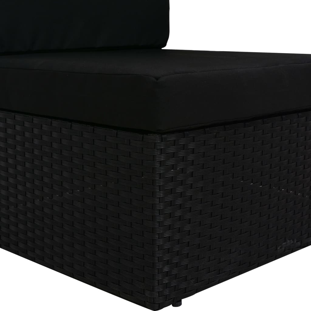 Middenbank sectioneel poly rattan zwart is nu te koop bij PeponiXL, paradijselijk wonen!