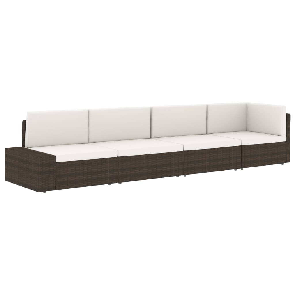 Middenbank sectioneel poly rattan zwart is nu te koop bij PeponiXL, paradijselijk wonen!