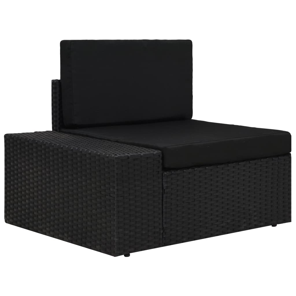 Hoekbank met rechterarmleuning sectioneel poly rattan zwart is nu te koop bij PeponiXL, paradijselijk wonen!