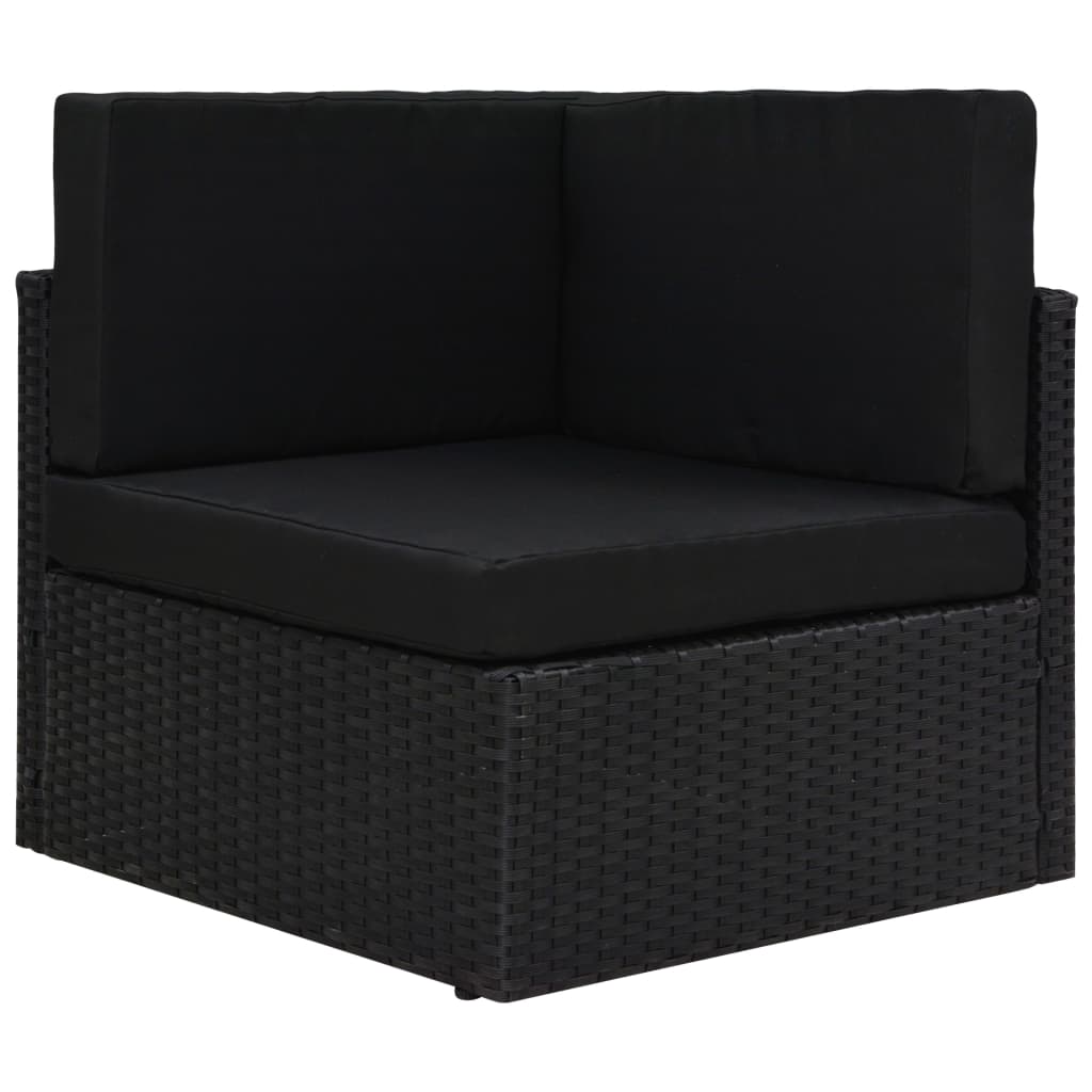 Hoekbank sectioneel poly rattan zwart is nu te koop bij PeponiXL, paradijselijk wonen!