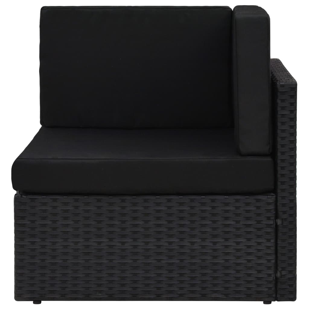 Hoekbank sectioneel poly rattan zwart is nu te koop bij PeponiXL, paradijselijk wonen!