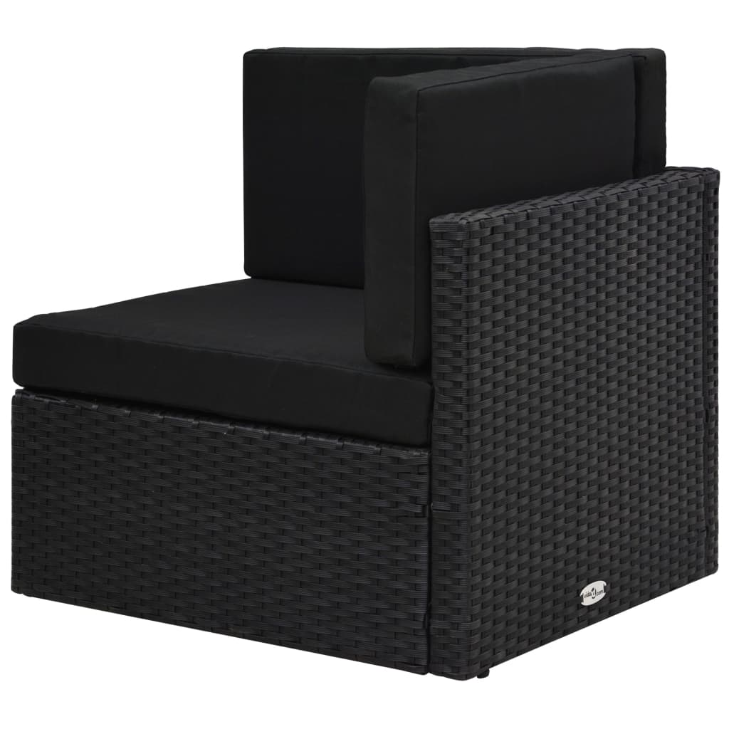Hoekbank sectioneel poly rattan zwart is nu te koop bij PeponiXL, paradijselijk wonen!