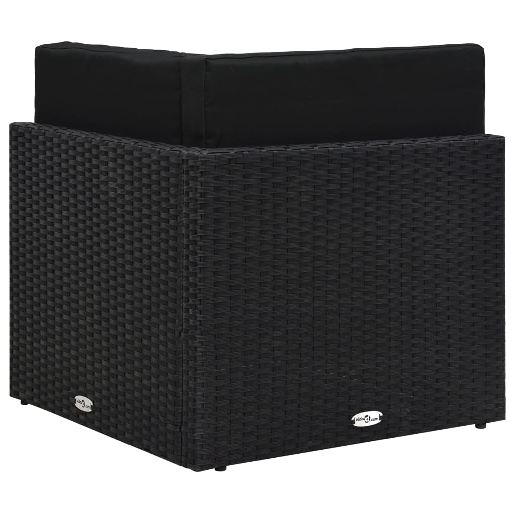 Hoekbank sectioneel poly rattan zwart is nu te koop bij PeponiXL, paradijselijk wonen!