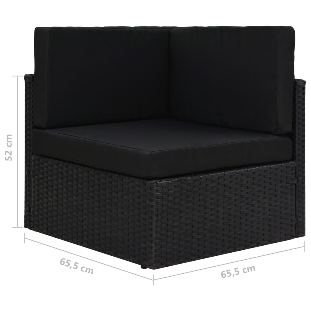 Hoekbank sectioneel poly rattan zwart is nu te koop bij PeponiXL, paradijselijk wonen!