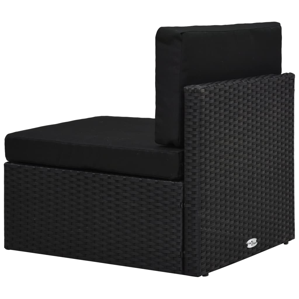 2-delige Loungeset poly rattan zwart is nu te koop bij PeponiXL, paradijselijk wonen!