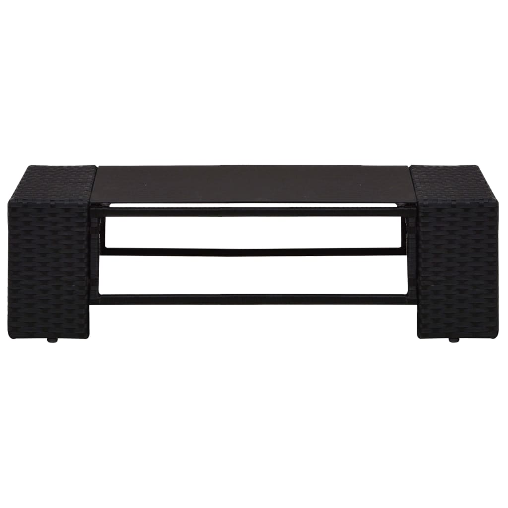 2-delige Loungeset poly rattan zwart is nu te koop bij PeponiXL, paradijselijk wonen!