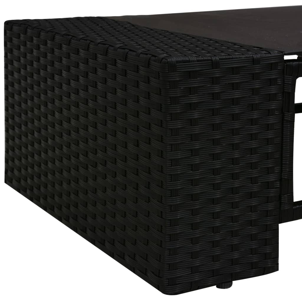 2-delige Loungeset poly rattan zwart is nu te koop bij PeponiXL, paradijselijk wonen!