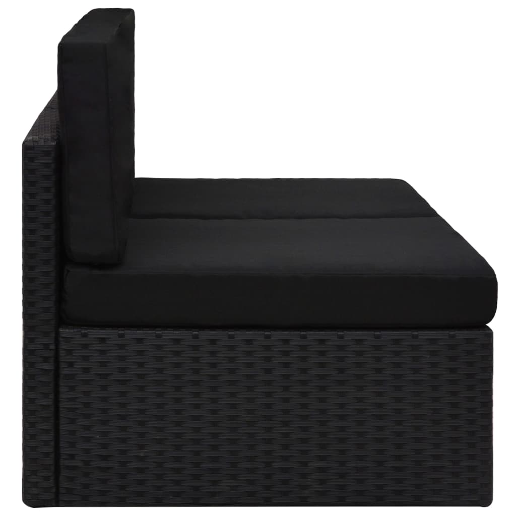 Tweezitsbank sectioneel poly rattan zwart is nu te koop bij PeponiXL, paradijselijk wonen!