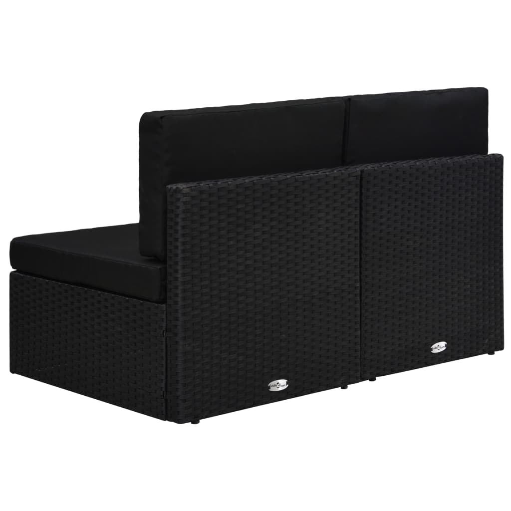 Tweezitsbank sectioneel poly rattan zwart is nu te koop bij PeponiXL, paradijselijk wonen!