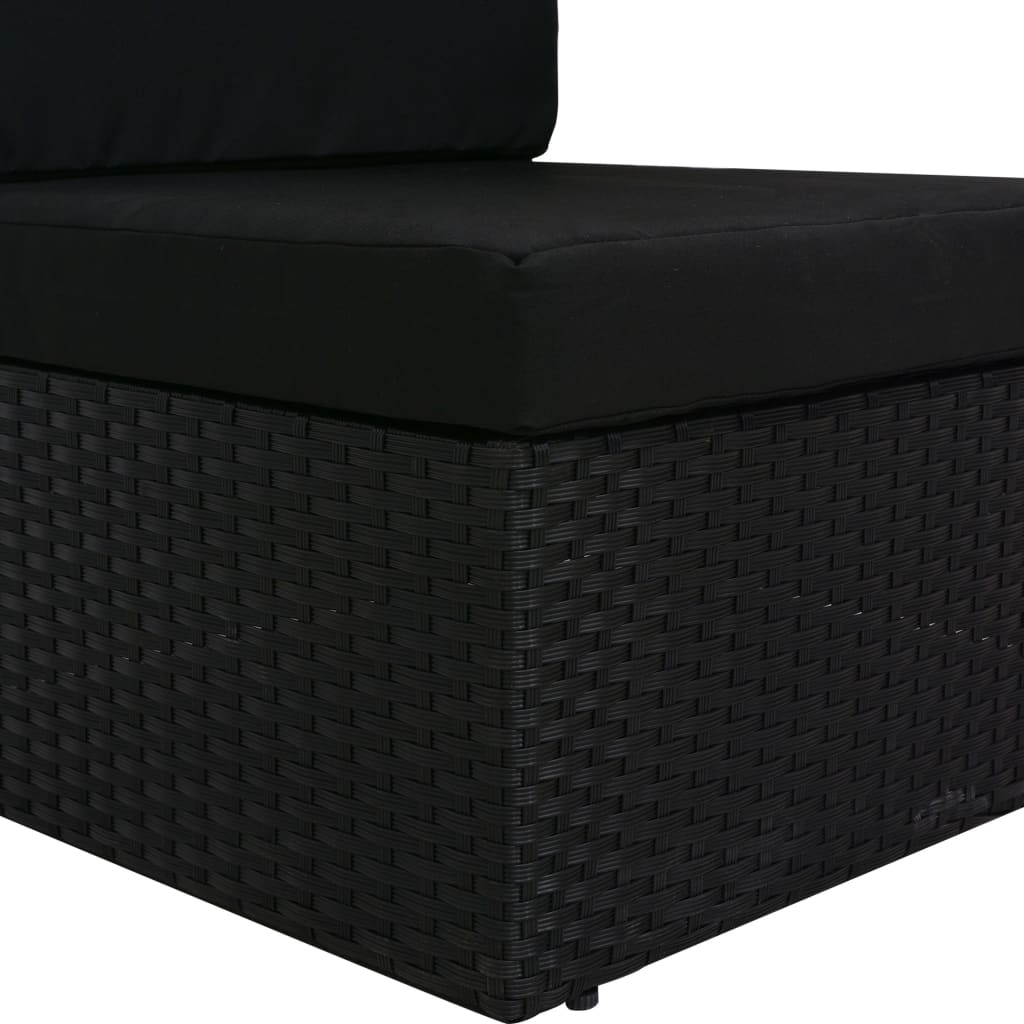 Tweezitsbank sectioneel poly rattan zwart is nu te koop bij PeponiXL, paradijselijk wonen!