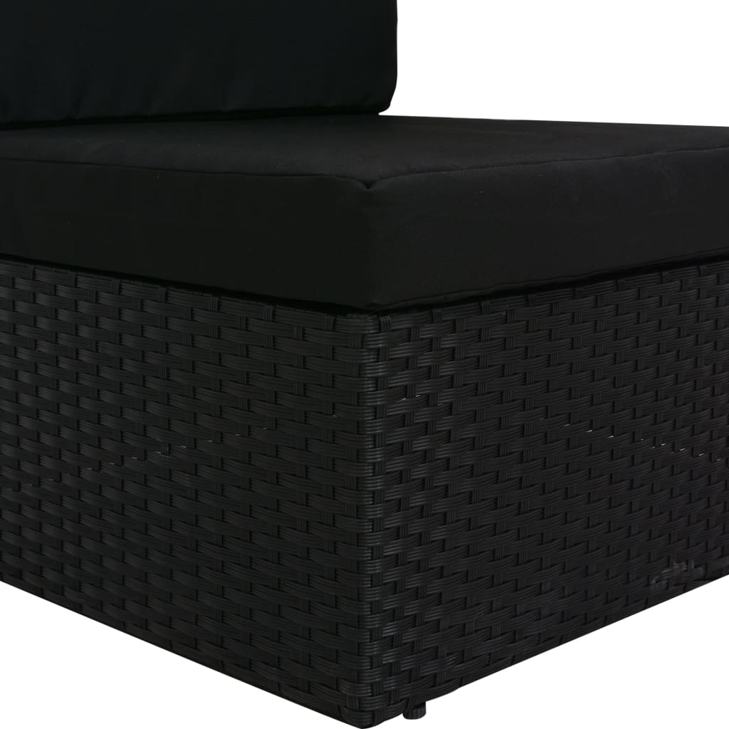 Tweezitsbank sectioneel poly rattan zwart is nu te koop bij PeponiXL, paradijselijk wonen!