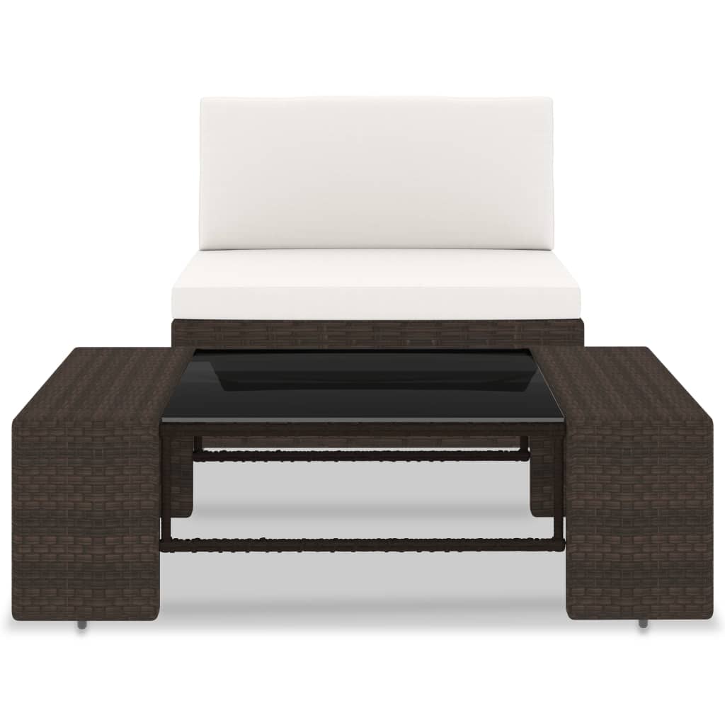 2-delige Loungeset poly rattan bruin is nu te koop bij PeponiXL, paradijselijk wonen!